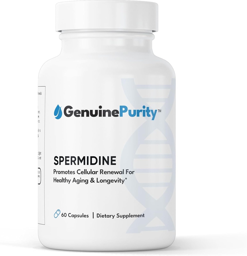 Liposomal Spermidine 8mg | Spermidine-Rich Wheat Germ Extract | for Women & Men to Promote Cellular Renewal for Healthy Aging | Gluten Free, Vegan, USA Made, Non-GMO | 60 Capsules