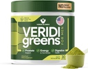 Veridi Greens for Men 40+ | 前立腺の健康、ホルモン&エネルギーサポートのための毎日のスーパーフードグリーンパウダー | スピルリナ、ソーパルメット、亜鉛&酵素とプレミアムUSAブレンド