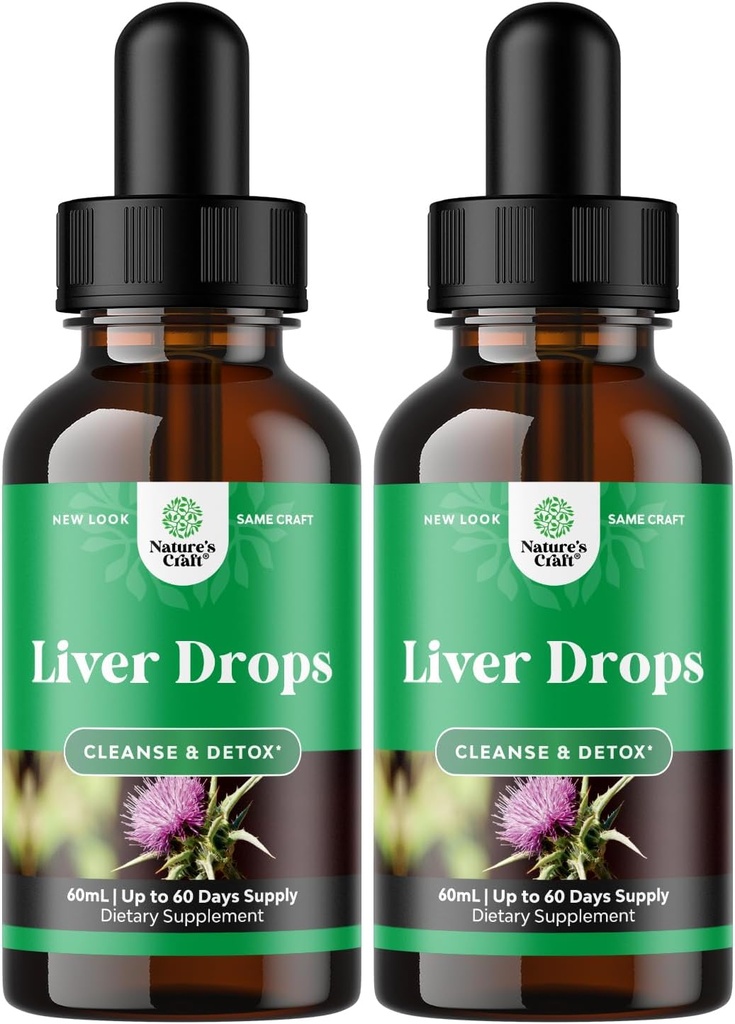 Liver Support Milk Thistle Tincture - Herbal Milk Thistle Liquid Blend with Astragalus Root for Liver Detox Cleanse & Repair - Cleanse Detox Drops with Shiitake Maitake & Cordyceps (2 Pack)