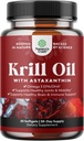 Krill Omega 3 魚油 Softgels 500mg - 濃縮Krill EPA & DHA 魚油オメガ 3 免疫サポートのための女性と男性のためのサプリメント, 脳 & 心臓の健康 - 脂肪酸のサプリメント - 30 カウント