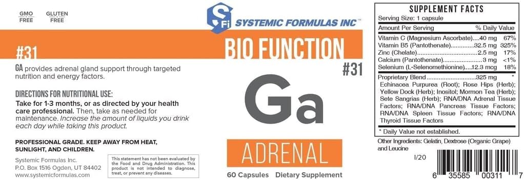 Systemic Formulas: #31 - Ga - Adrenal
