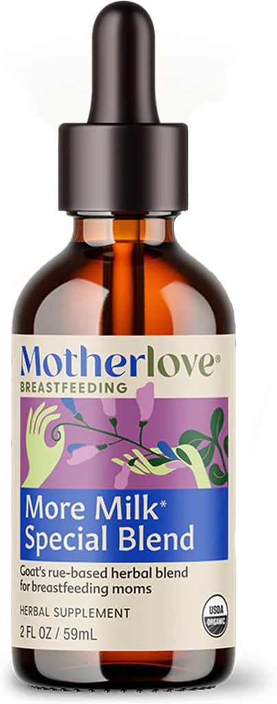 Motherlove More Milk Special Blend (2 Ounce Tincture) Herbal Lactation Supplement w/Goat’s Rue to Build Breast Tissue & Support Breast Milk Supply—USDA Certified Organic, Vegan, Kosher, Soy-Free