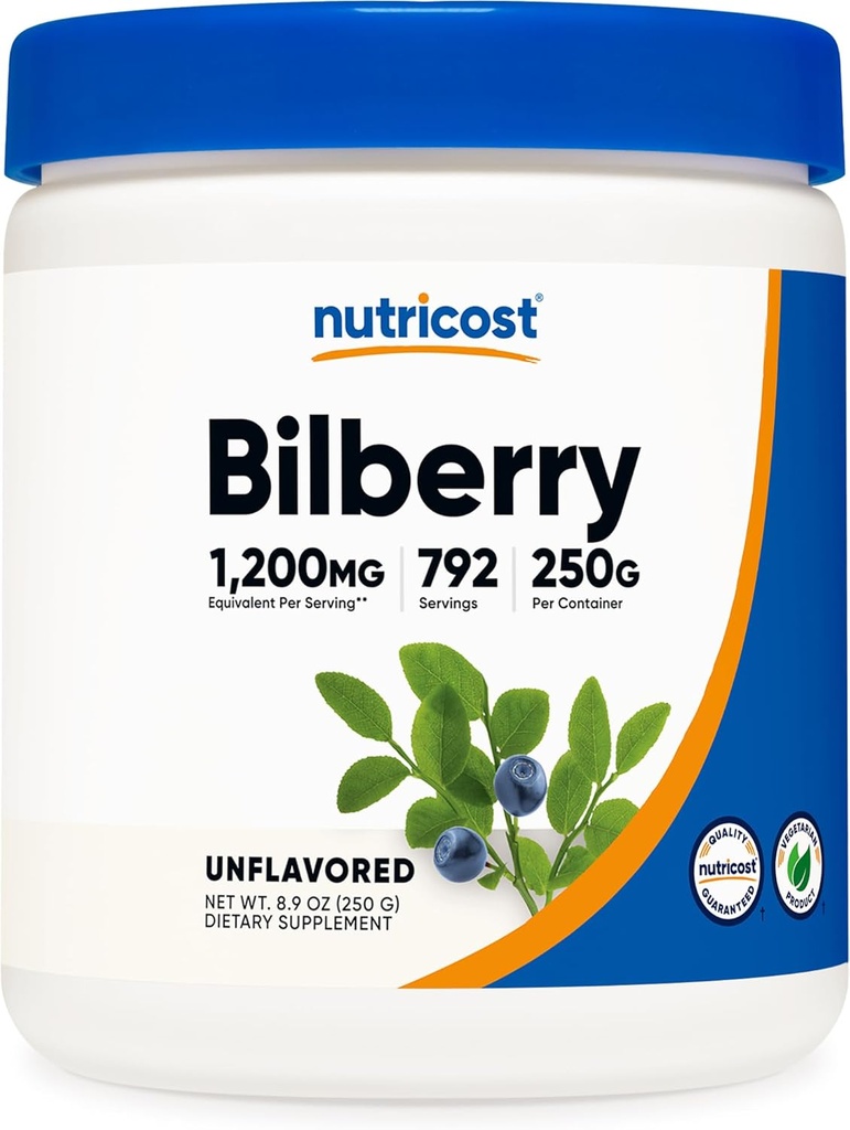 Nutricostのビルベリーの粉250グラム-グルテンフリーおよび非GMO