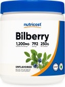 Nutricostのビルベリーの粉250グラム-グルテンフリーおよび非GMO
