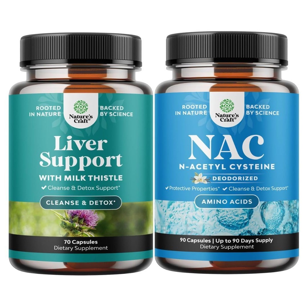 肝臓のクレンジングデトックス&修復フォーミュラとNACサプリメントN-アセチルシステイン600mg - ミルクアシスルのハーブ肝臓サポートサプリメント - 高吸収NAC 600mgカプセルグルタチオン