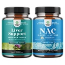 肝臓のクレンジングデトックス&修復フォーミュラとNACサプリメントN-アセチルシステイン600mg - ミルクアシスルのハーブ肝臓サポートサプリメント - 高吸収NAC 600mgカプセルグルタチオン