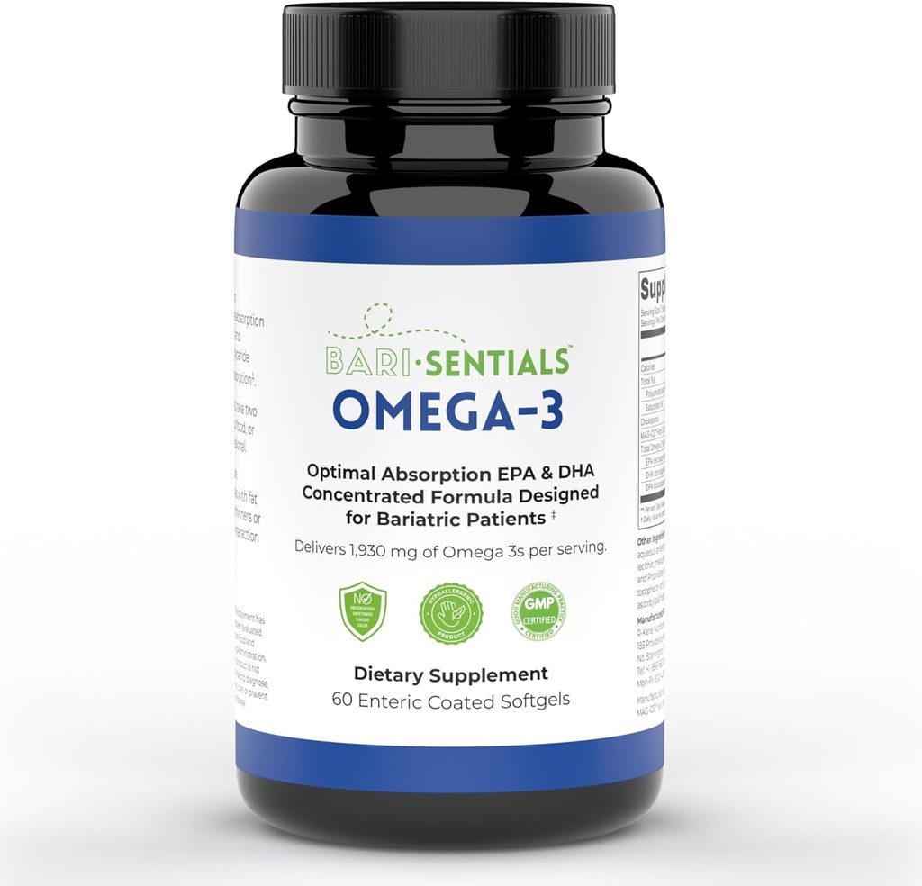 R-Kane Nutritionals Barisentials Omega-3 サプリメント - 1,930mg EPA & DHA per サービング - 小児患者向け設計 - 高吸収 MAG-03 テクノロジー - 60 コーティングされたSoftgels (1-Month Supply)