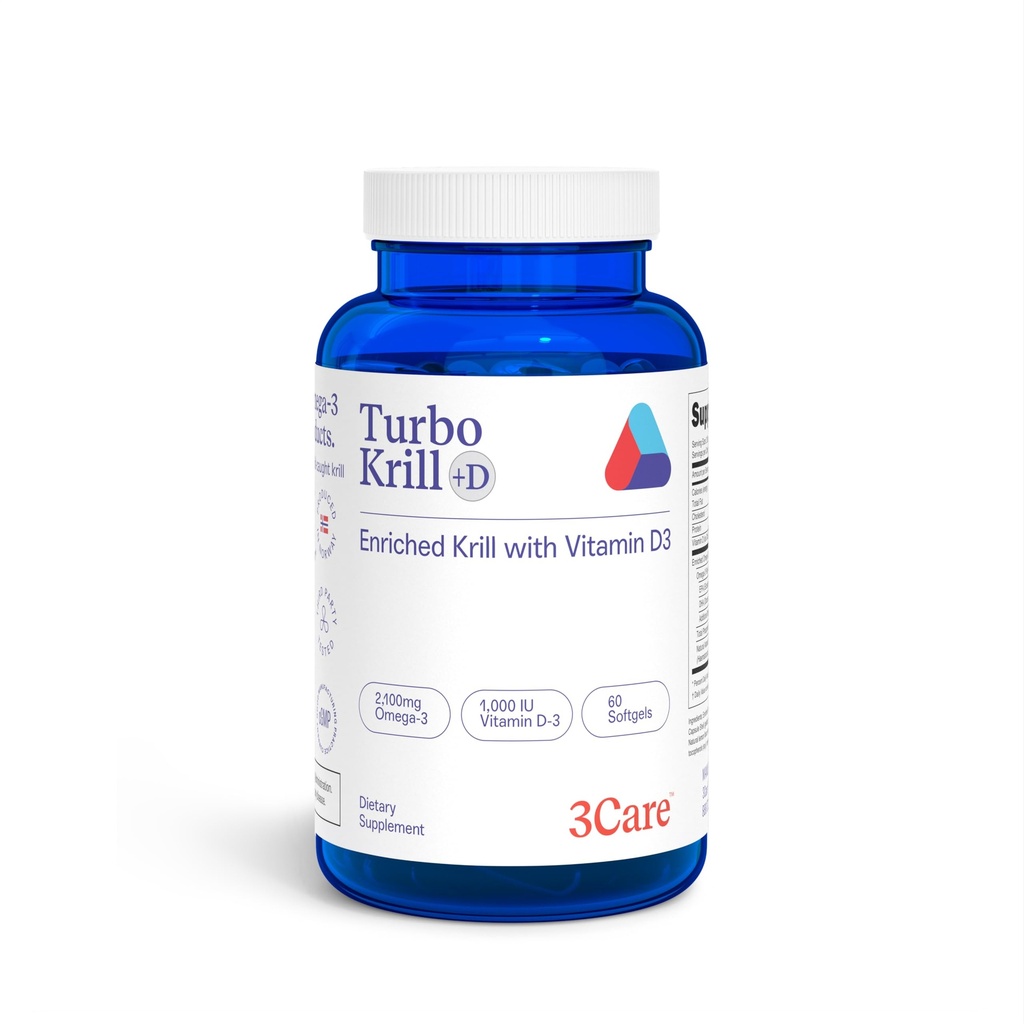 ターボKrill 2100mg [高濃度] Krillオイルプラス600 IUビタミンDオメガ3サプリメント60カウントSoftgels