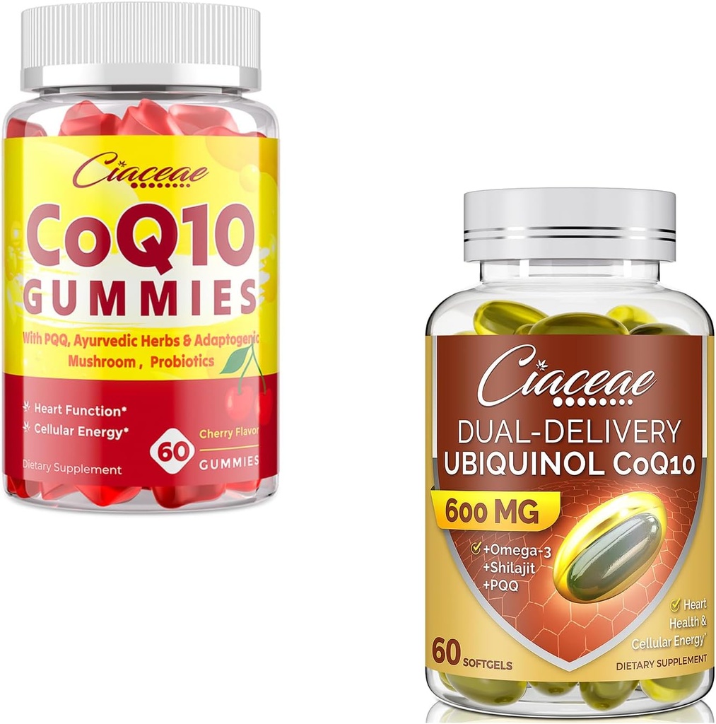 Ubiquinol CoQ10 600のMG 60のSoftgelsはCoQ10のグミー400 MG 60の計算と束ねます
