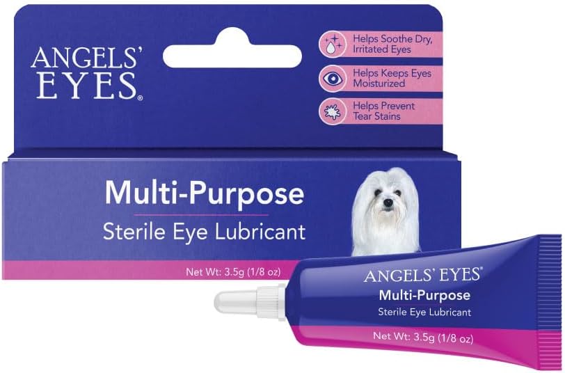 ANGELS' EYES マルチプルポーズ 滅菌アイ 潤滑剤 | ドライアイリタイト | 犬と猫の安全 | 乾燥、かゆみの目 | 涙と排出 | 3.5g