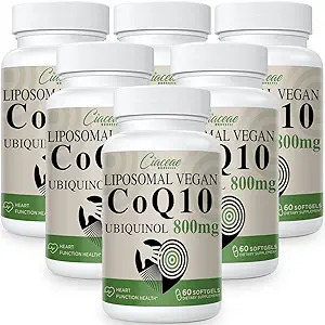 Liposomal CoQ10 800mg Ubiquinol Softgel、最高の吸収のUbiquinol Coenzyme Q10、酸化防止剤のためのUbiquinol CoQ10の補足、中心機能及びエネルギー生産、純粋なCoQ10 800mgの360のビーガンSoftgels