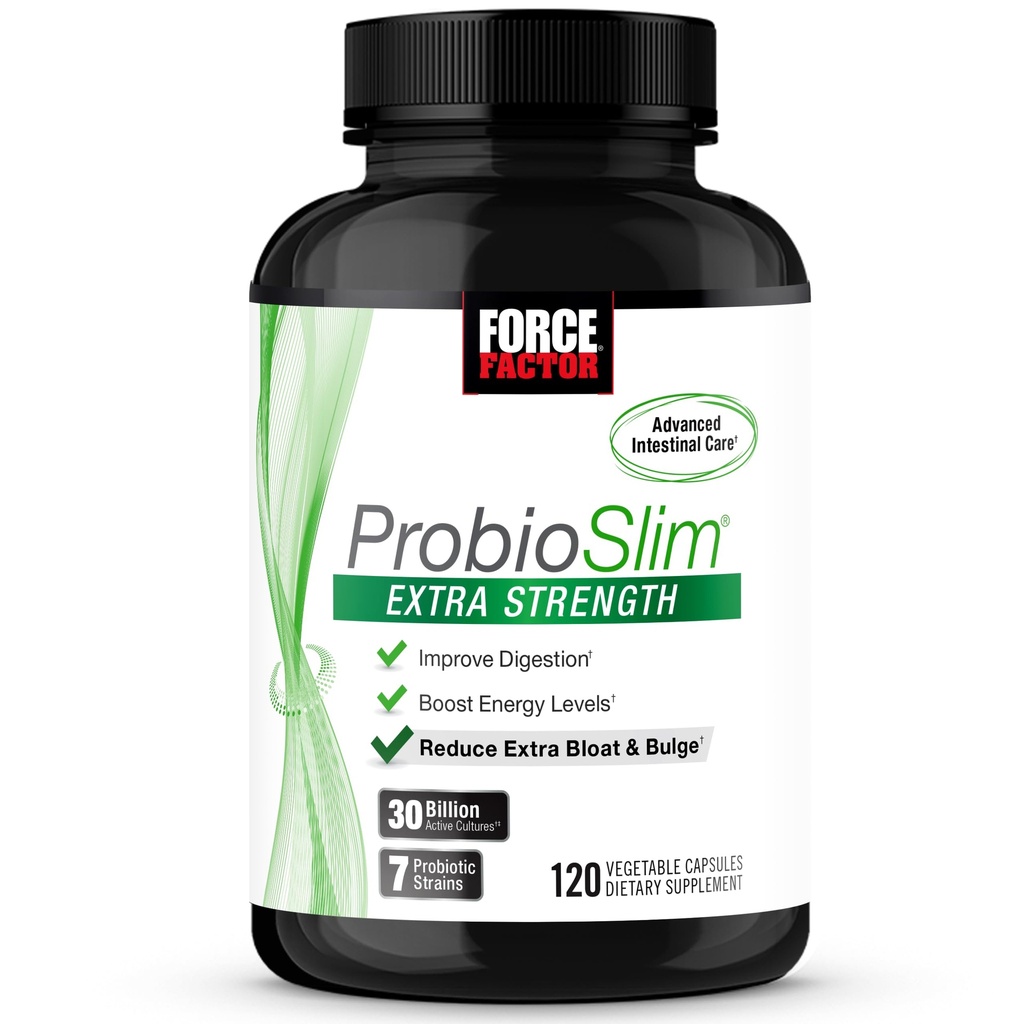 FORCE FACTOR ProbioSlimは、30億人の女性と男性のための余分な強度のプロバイオティクスを消化器の健康、ブロッキングの救済、およびプレバイオティクス繊維、120カプセルで、