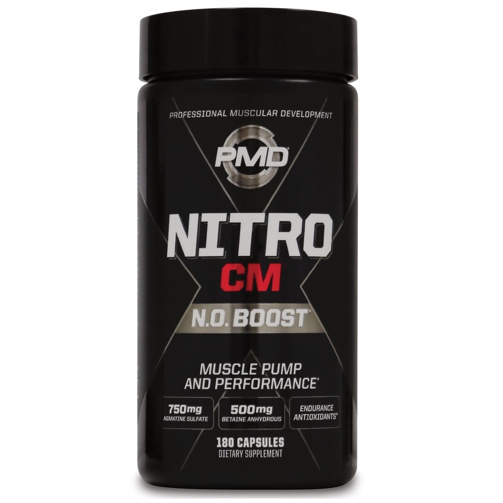 PMDスポーツNitro CM Nitric Oxideとアグマチンプレワークアウトサプリメント - Lアルギニンと筋肉の成長と筋肉ポンプ - ハードコアトレーニングとボディービルのプレワークアウトのための耐久性ブースト(180カプセル)