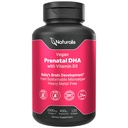 フルスペクトラムオメガ3でNaturariisビーガンプレナタール  Algae DHA、EPA、DPA、ビタミンD3&アクティブフォリックL 5-MTHF | ビーガン協会認定、 持続可能供給、非GMO&大豆無料 | 120 Veggie Softgels