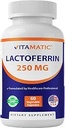 Vitamatic Lactoferrin 250mg - 60の野菜カプセルは健康な免疫機能を促進します*