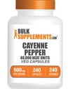BulkSupplements.comカイエンペッパーカプセル - カイエンペッパー40000 HU、カパサイシンサプリメント、カイエンペッパーサプリメント - グルテンフリー、給餌1カプセル、240ベジカプセル(パッケージ1)
