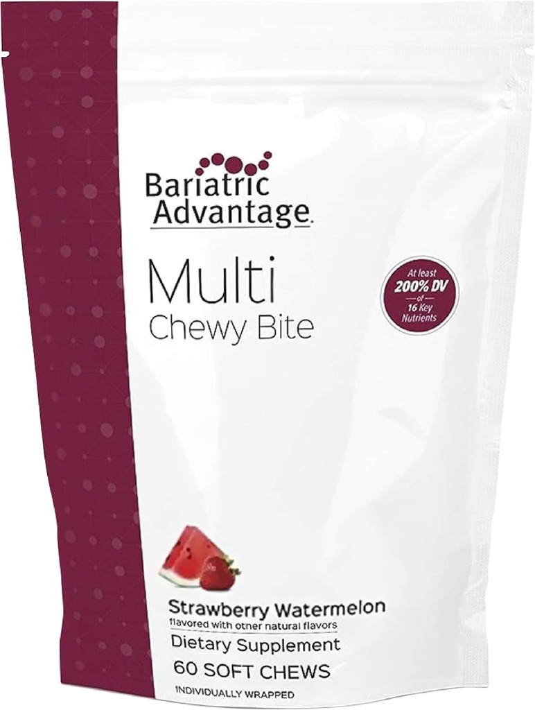 Bariatric 利点 多 Chewy のダニ-Bariatric の外科患者のための柔らかい咀嚼の Multivitamin - Folic の酸、ビタミン D3 のChewable Multivitamin - いちごの Watermelon 味 - 60 の計算