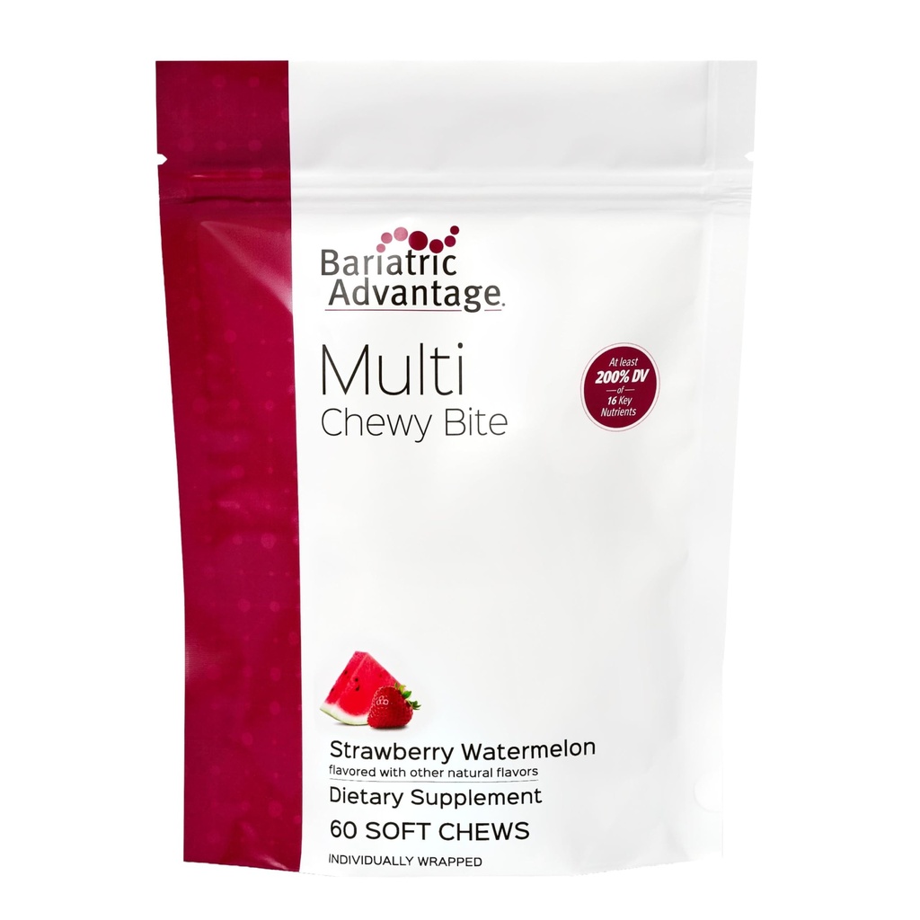Bariatric 利点 多 Chewy のダニ-Bariatric の外科患者のための柔らかい咀嚼の Multivitamin - Folic の酸、ビタミン D3 のChewable Multivitamin - いちごの Watermelon 味 - 60 の計算