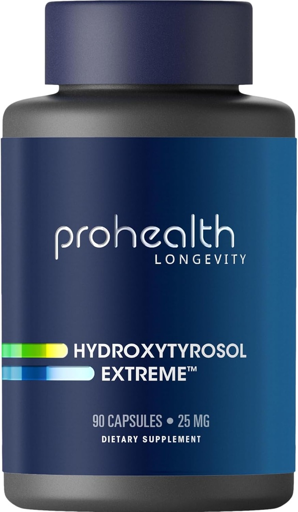 ProHealthのHydroxytyrosolの極端-Hydroxytyrosolの補足、オリーブ葉のエキス(Oliveの葉のエキスの有機性)(90のベジタリアンのカプセル)グルテンフリー、大豆は放します。