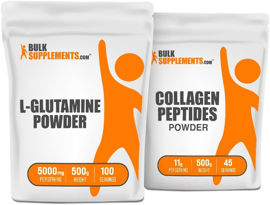 BulkSupplements Lグルタミン500g +コラーゲンペプチド500gバンドル