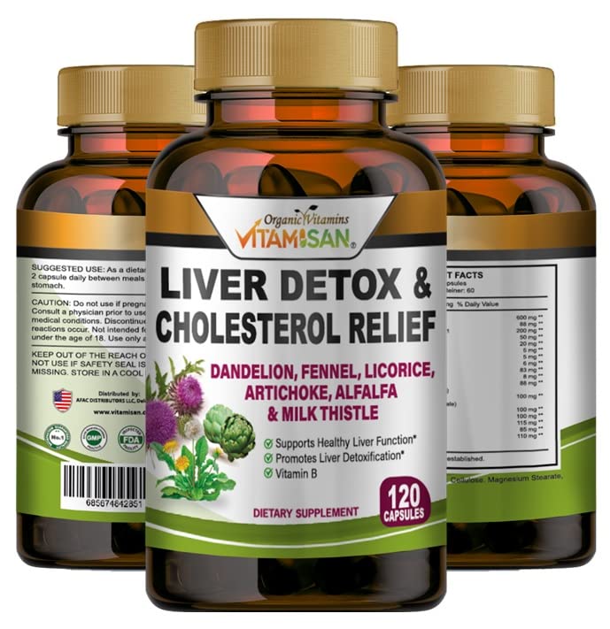 VITAMISAN のレバーの清潔な Detox はミルクのThistle-Fennel-Alfalfa-Vitamin B-Artichoke-Dandelion の根サポート人及び女性 120 帽子の Detox のクレンジング及びブーストの免疫と補います