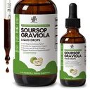 細胞サポート及び再生のためのiMATCHME Soursop Graviolaの液体の低下、免疫システムおよび腸の健康サポート、純粋なSoursopのビターの液体、高い吸収、砂糖/グルテンフリー、自然な味、2 Fl Oz