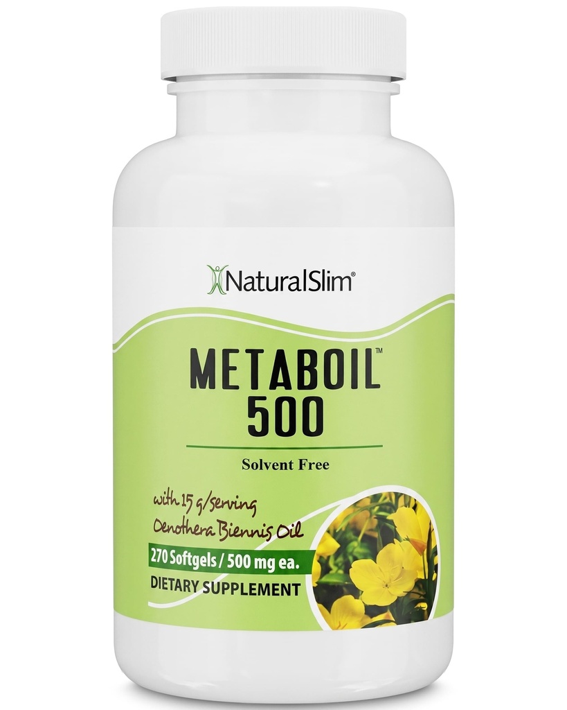 コールドプレスオイルから女性1500mgのためのNaturalSlim Evening Primroseオイル-Metaboil 500 GLAの女性の健康、Metabolism、中心及び皮の健康のための補足のGammaのLinolenicの酸- 270 Softgels