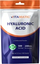Vitamatic の Hyaluronic 酸の粉 200mg - サポート健康な結合ティッシュおよび接合箇所-Youthful の健康な皮を促進して下さい- 100グラム
