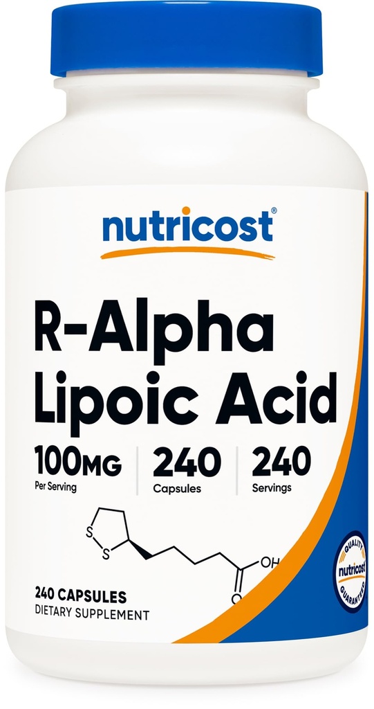 Nutricost Rアルファリポ酸100mg、240カプセル - Veggieキャップ、ビーガン、非GMO、グルテンフリー