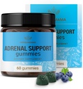 HERBAMAMA Adrenalサポートグミー - Ashwagandha Root、Rhodiola Rosea&マグネシウムと女性のための純粋なAdrenalコンプレックスサプリメント - ビーガン、非GMO - 60ペクチンベースのブルーベリー風味の咀嚼