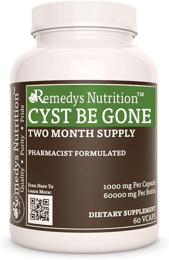 Remedyの栄養 Cyst Be Gone | 1,000 mg, 60 ビーガンカプセルハーブサプリメント | 2 ヶ月の供給