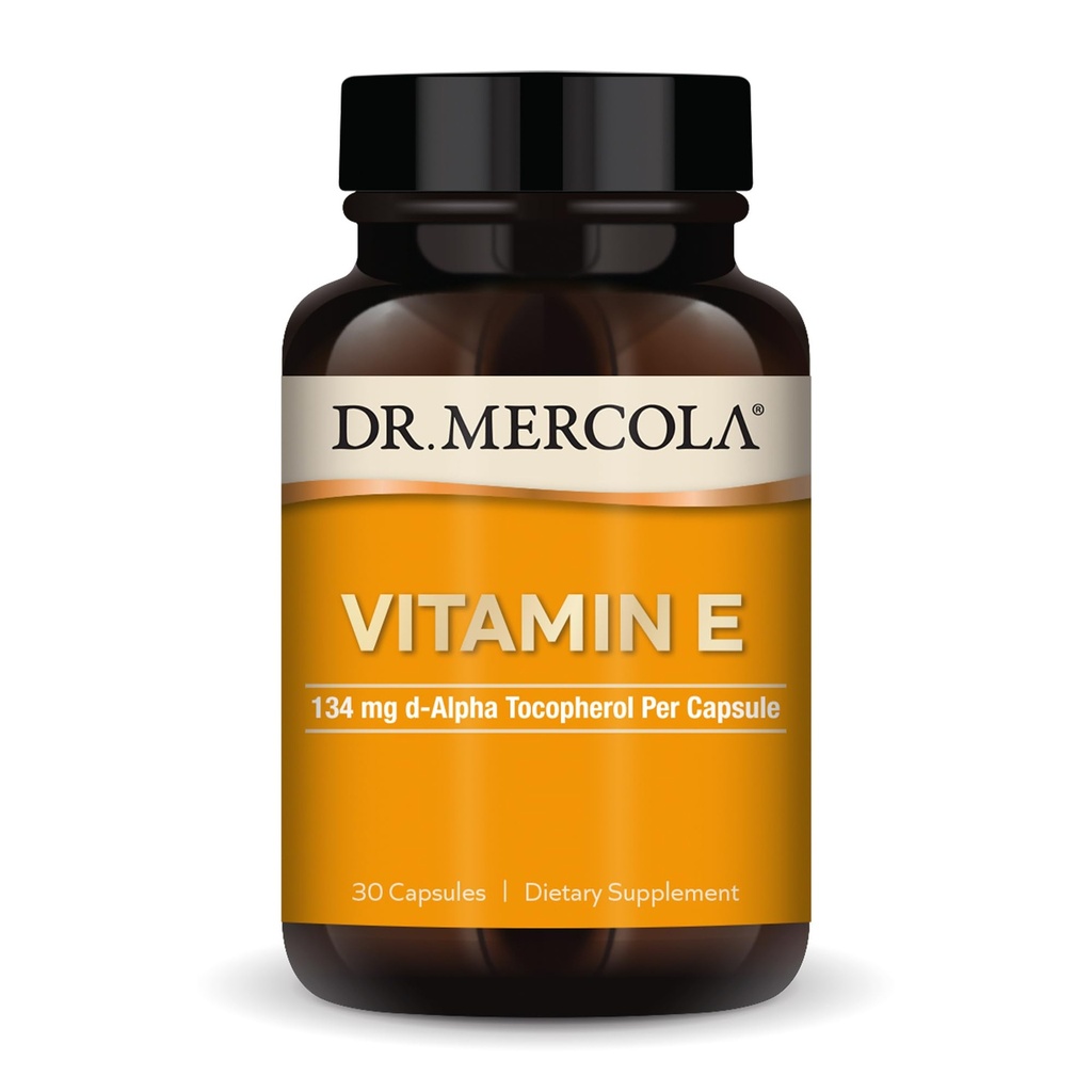 Dr. Mercola Vitamin E - 健康な皮膚と抗酸化状態をサポート - Tocopherols と Tocotrienols ブレンド - Non-GMO、グルテンフリー&大豆フリー - 30カプセル(30サービング)