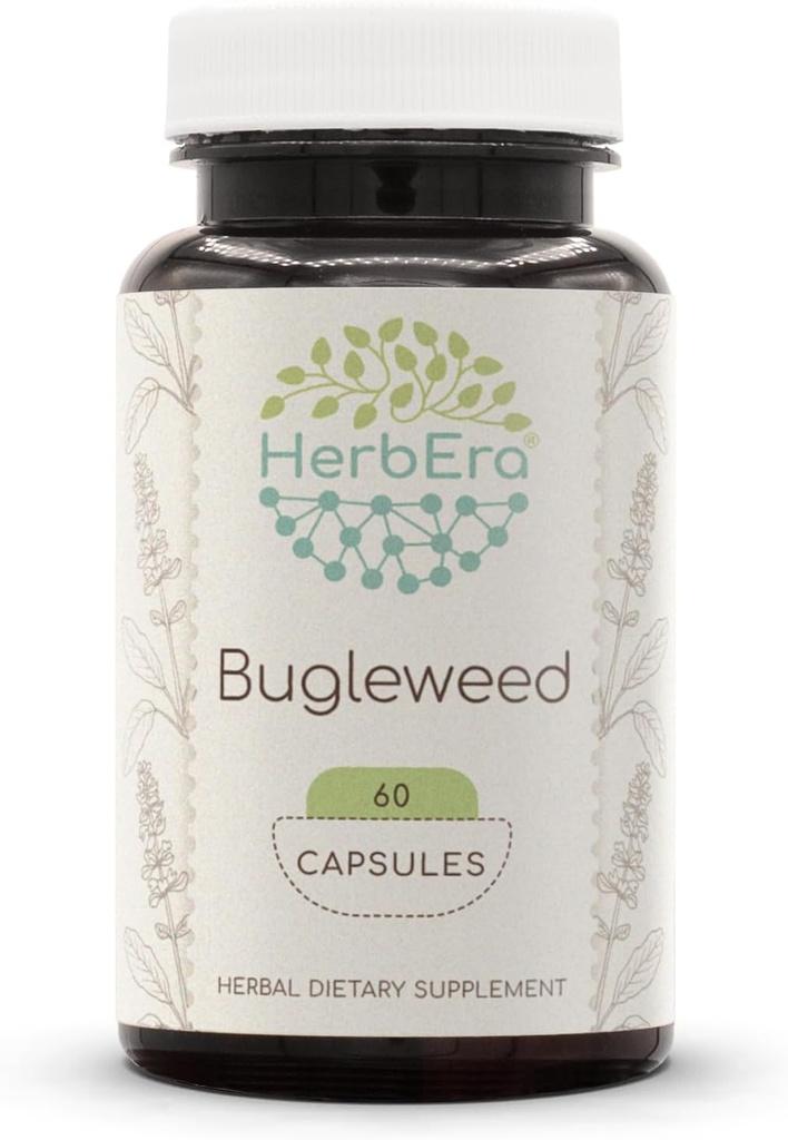 HerbEra Bugleweed 60カプセル、400 mg、Bugleweed(Lycopus Virginicus)で作られたハーブ(60カプセル)