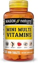 MASON NATURALの小型多ビタミン、ビタミンA、C、D3、E、B1、B2、B3、B6、B12の全体的な健康のための葉酸塩およびカルシウム、1年の供給