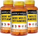 MASON NATURALの小型多ビタミン、ビタミンA、C、D3、E、B1、B2、B3、B6、B12の全体的な健康、300日の供給のための葉酸塩およびカルシウム