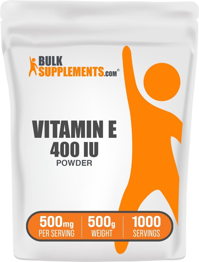 BulkSupplements.comビタミンE 400 IUパウダー - Dアルファトコフェロールとして、ビタミンEサプリメント - グルテンフリー、500mg/サービング、500g(1.1ポンド)(パッケージ1)