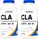 Nutricost CLA(Conjugated Linoleic acid) 2,400mg, 240 Softgels - Gluten Free, Non-GMO, 800mg/Softgel (2本入)