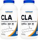 Nutricost CLA(Conjugated Linoleic acid) 2,400mg, 240 Softgels - Gluten Free, Non-GMO, 800mg/Softgel (2本入)