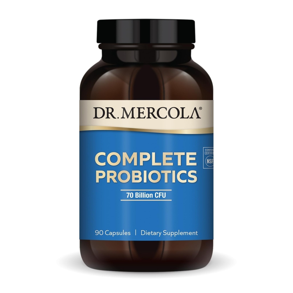 Dr. Mercola 完全なプロバイオティクス - 70 億 CFU - 免疫をサポート, 消化 & 腸の健康 - 機能 10 ス トレイン - 保存安定性 - GMOフリー, グルテンフリー & 大豆フリー - 90 カプセル (90 サービング)
