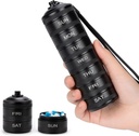 ピルオルガナイザーウィークリーメタルトラベルピルボックス防水 - 7日間大型アルミ合金ピル容器、ビタミン、薬、サプリメント、魚油のためのポータブルデイリーピルケース