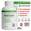 Restore 2 で 1 コロンクレンジング & デトックス w/ エスピルリウム - 女性と男性のための消化不良と便秘救済をサポート, ガットデトックス クレンジング w/ マグネシウム   電解注入コロンクレンザー&デトックス
