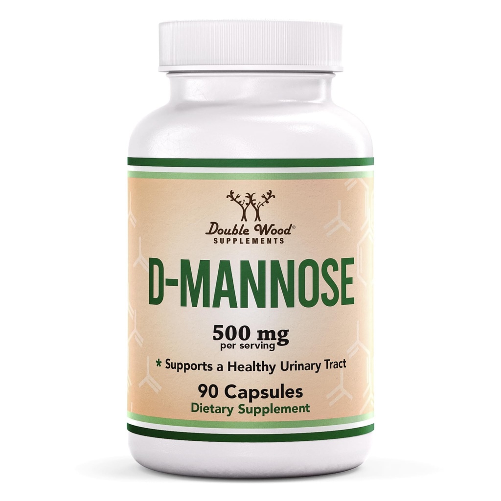 ダブルウッドは、Dマンノー500mgカプセル、90カウント(尿路の健康と膀胱炎のためのDマンノーズ、UTI予防に役立つ)ビーガン安全、非GMO、グルテンフリー