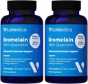 VitaMedica Bromelain & Quercetin Supplement - 500mg Bromelain 250mg Quercetin - 2400 GDU for Immunity, Joint Support, Inflammation and Muscle Recovery - 60 Vegan Capsules - 30 Servings (2 Pack)