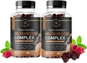 きのこのグミー | 10 のきのこの補足 | 2 のパック | トルコの尾、Chaga、Reishi、Cordyceps & Lions Mane の有機のきのこのエキス、焦点、記憶、明快さ、エネルギーの Nootropic のブレイン ブースター | 120ct