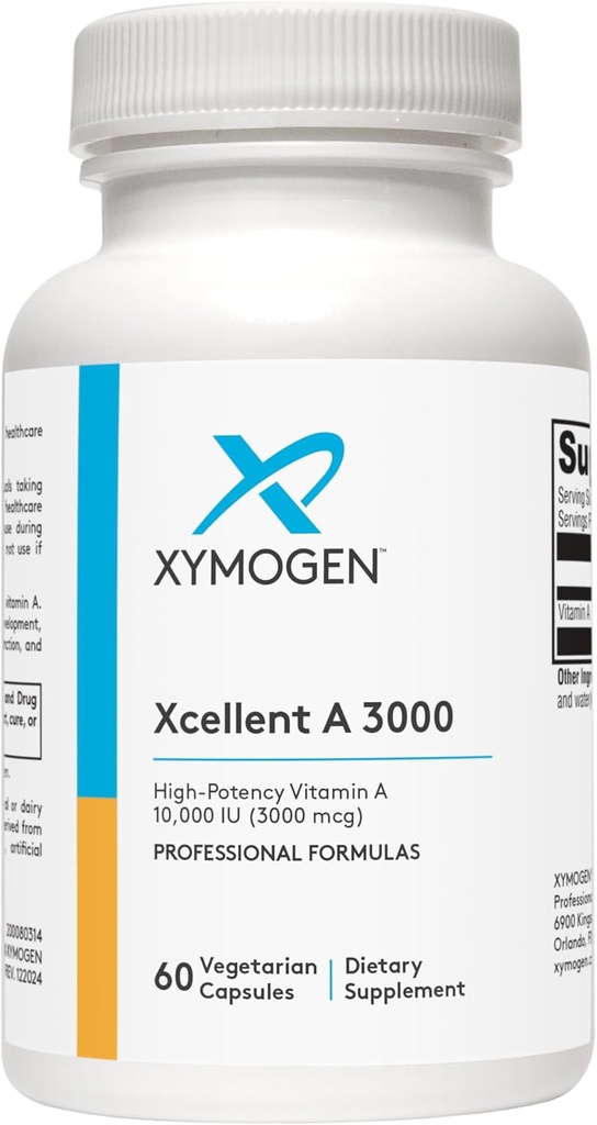 XYMOGEN Xcellent A 3000 - 10,000 IU 高頻度ビタミンAサプリメント(Retinyl Palmitate) - 健康な免疫機能、健康な皮+粘膜(60カプセル)をサポート