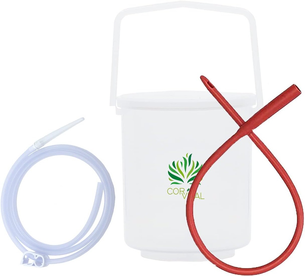 コロンクレンジングのためのコーヒーエンマキット - ゲルソンホームエンマキット - 赤いチューブ付きエンマバケットキット - コロンデトックスオーガニックコーヒーエンマ - エネマコーヒーコロンクレンザー - コロンヘルス