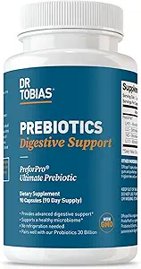 Dr. Tobias Prebiotics 消化器系サポート, 腸の健康のための高度なプレバイオティックサプリメント, 免疫機能 & 女性のためのプロバイオティクスのためのブースト, ビーガン, 非GMO, 90 カプセル, 90 サービング