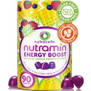 NUTRAMINエネルギーブーストビタミンGummy - コーヒーをスキップし、あなたのエネルギーをブースト, カフェインフリー, 砂糖フリー, ビーガン, B12, 緑茶, アシュワガンダ, ガルシニアカンボジア, ラズベリー適応剤 - 90カラット