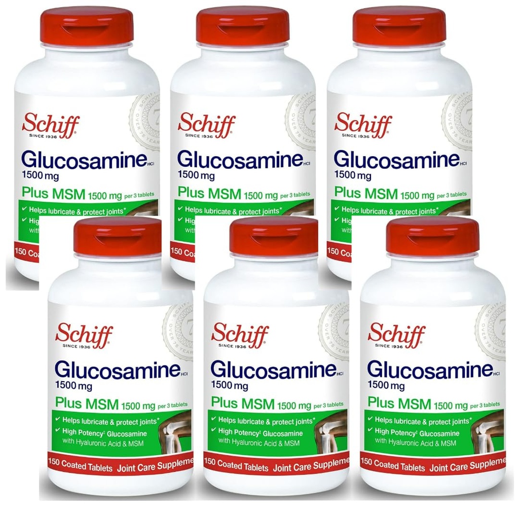 シュフグルコサミン 1500mg プラス MSM とヒアルロン酸 150 錠 - 関節サプリメント (パッケージ 6)