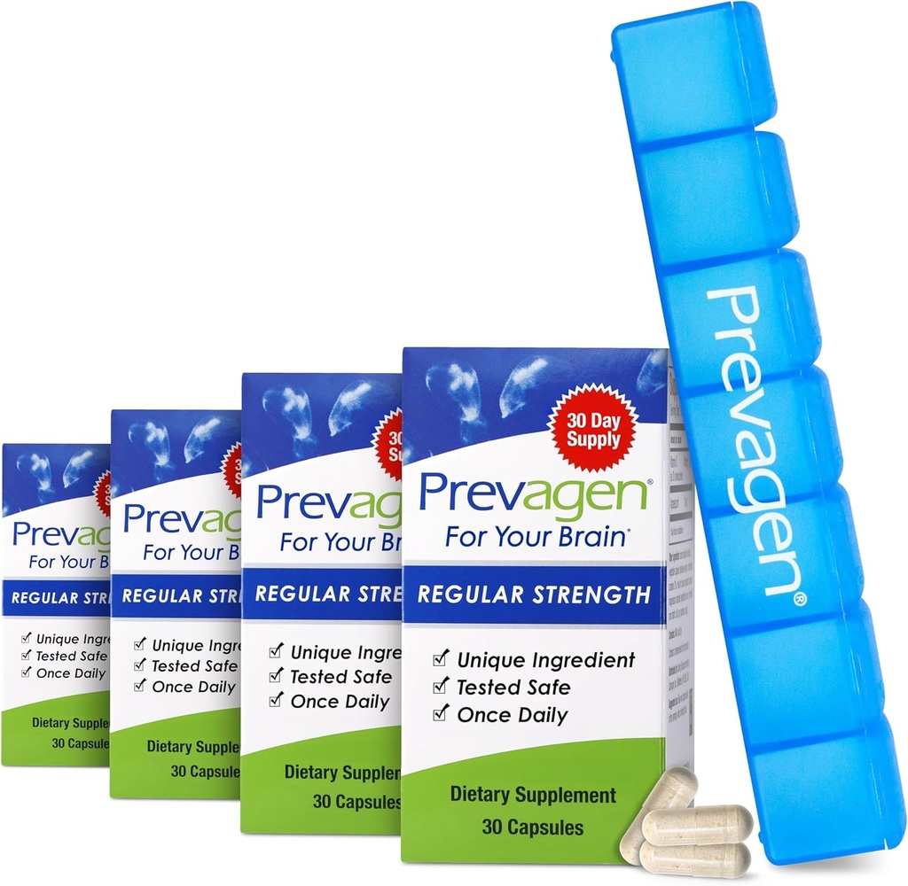 プレバゲンレギュラー強度 - 120カプセル(4ヶ月供給) | お使いの脳のために処方 | ビタミンD3と7日ピルミターのApoaequorinの10mg